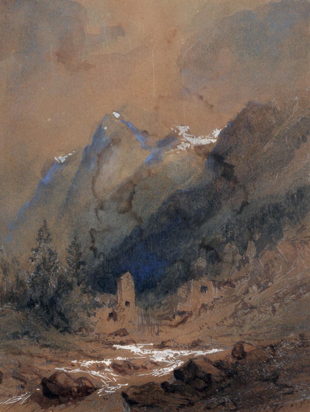 Theodor Verhas comparable auction result: theodor verhas alpenl ndischer gebirgsbach mit ruinen mid 19th cent