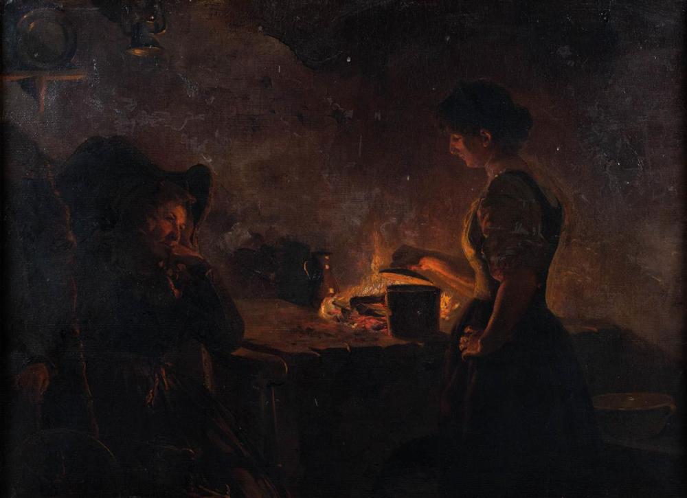 Heinrich Rettig comparable auction result: heinrich rettig german 1859 1921 interior scene oil on canvas 19 x 25 1 2 in 26 x 32 1 2 in framed