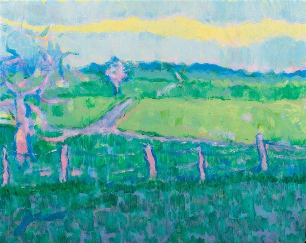 Jamie Marin-Price comparable auction result: jamie marin price american 1970 dirtroad oil on canvas 16 1 4 x 20 in 20 x 24 in framed