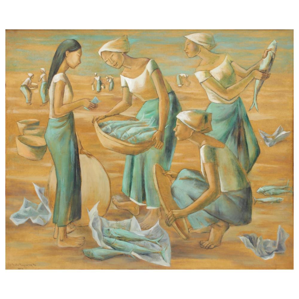 Anita Magsaysay-Ho (1914 - 2012) Fish Vendors comparable sale