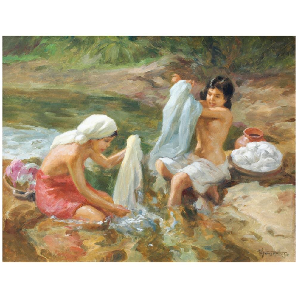 Fernando Amorsolo (1892 - 1972) Lavanderas comparable sale