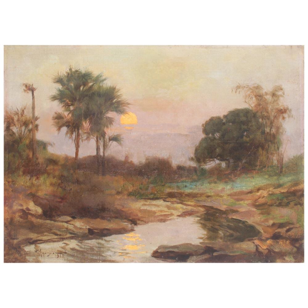 Fernando Amorsolo (1892 - 1972) Sunset Over the Stream comparable sale