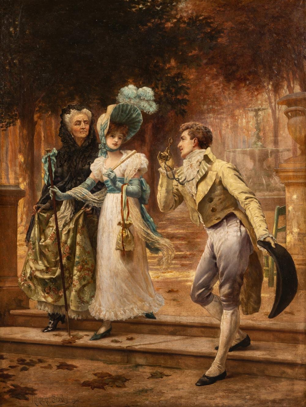 Herbert Sidney comparable auction result: herbert sidney british 1858 1923 qu elle est charmante 1896