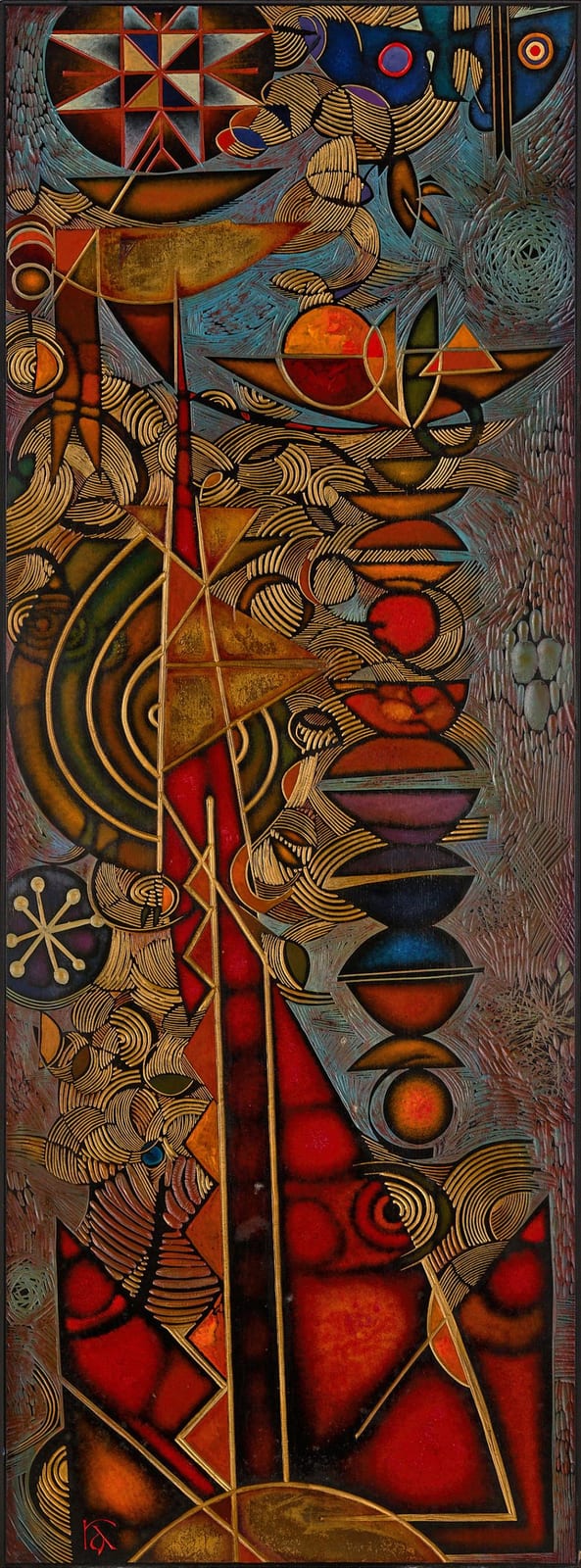 Raymond Andrews comparable auction result: raymond andrews 1948 the gift bearer i 2001 186 x 69 cm