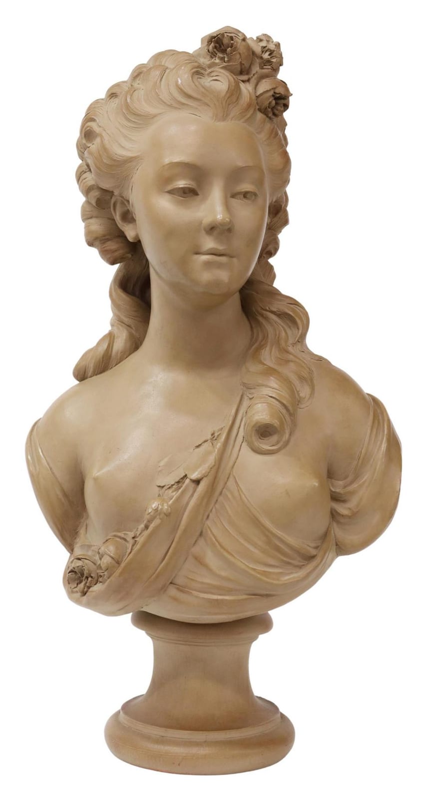 Jean-Jacques Caffieri comparable auction result: french terracotta bust after jean jacques caffieri