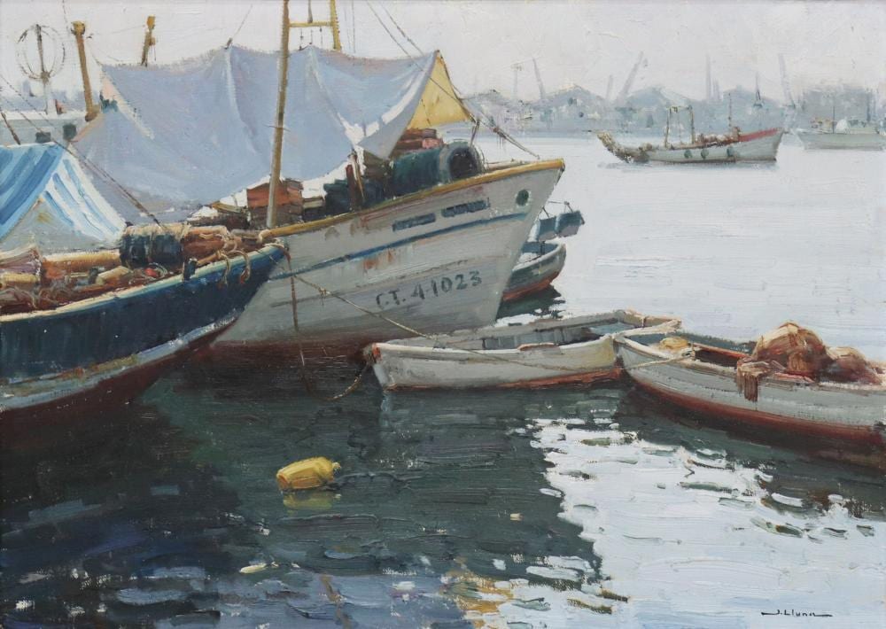 Juan Lluna comparable auction result: juan lluna lerma b 1933 valencia marina painting