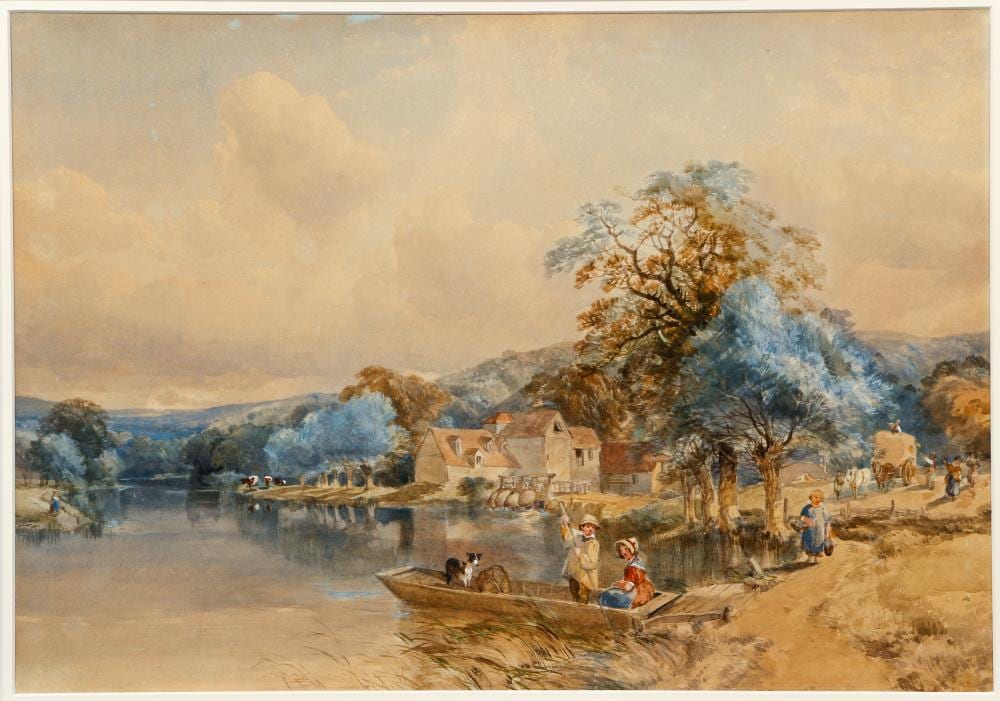 Henry Jutsum comparable auction result: henry jutsum watercolor thames near goring