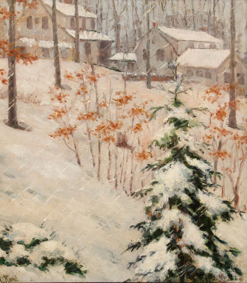 Henry Asbury Rand comparable auction result: henry rand 20th century winterscape oil on board