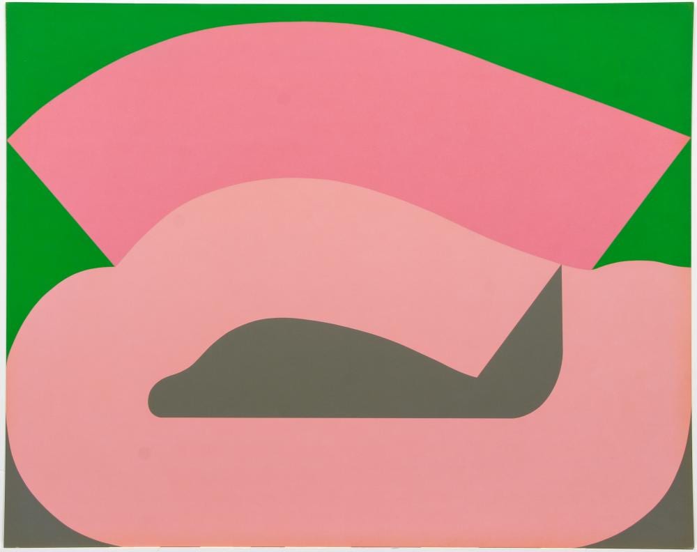 Sven Lukin comparable auction result: sven lukin 1969 bimorphic abstract silkscreen signed