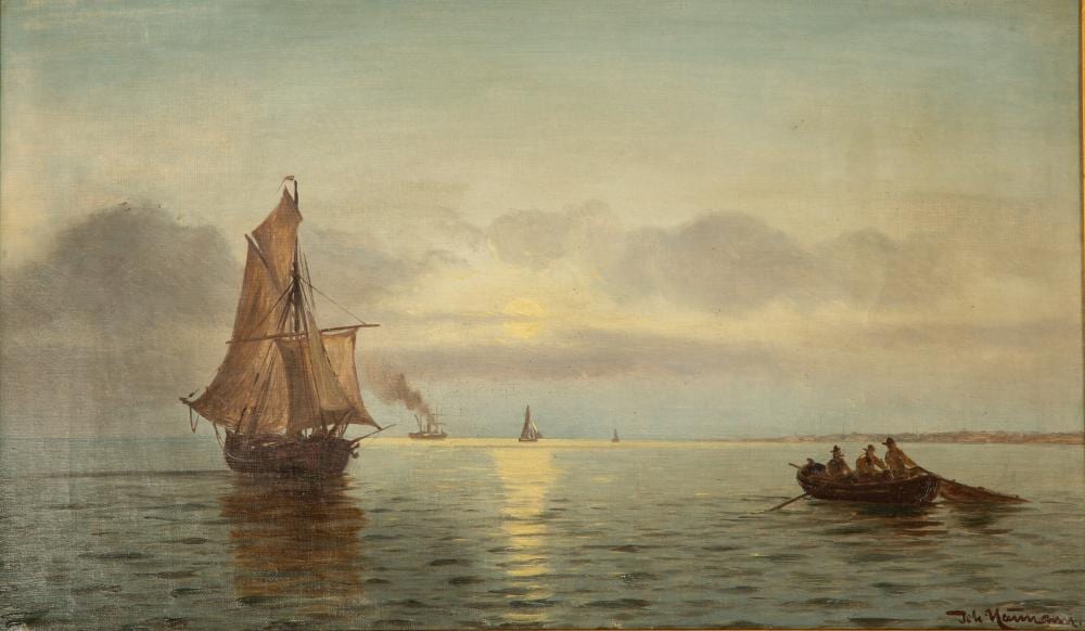 Johan Jens Neumann comparable auction result: johan jens neumann danish 1860 1940 untitled headed to shore