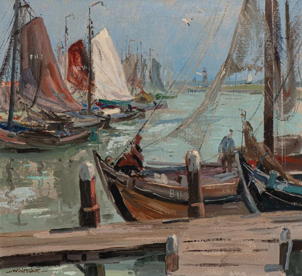 Bernardus Hermannus David Walrecht comparable auction result: ben walrecht on a sailing trip to friesland