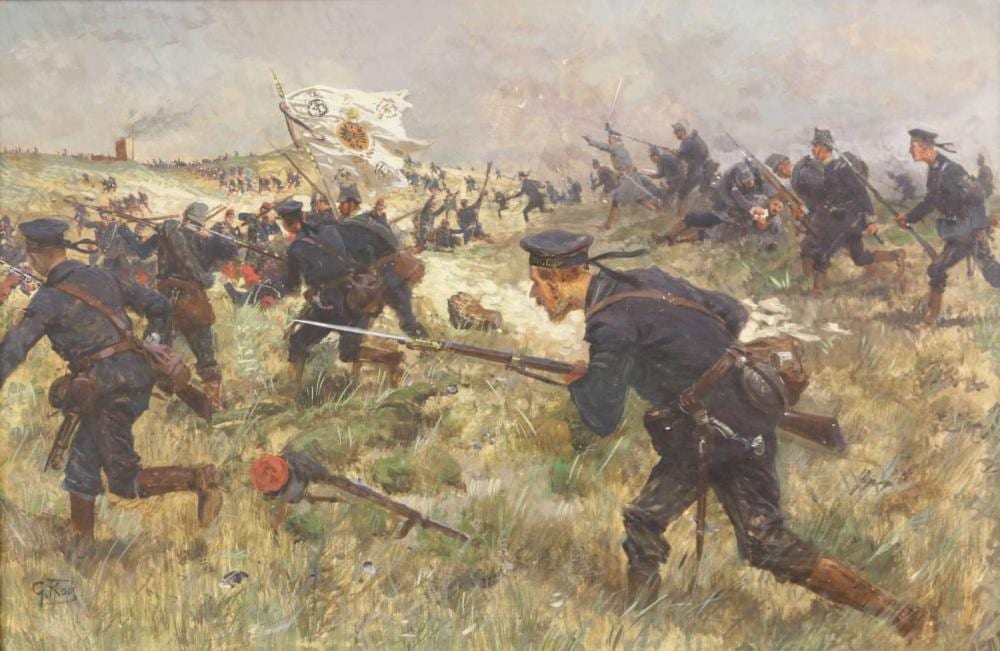 Georg (1857) Koch comparable auction result: georg karl koch 1857 1936 wohl sturmangriff deutscher truppen 1870 71 gegen franz sische infanterie