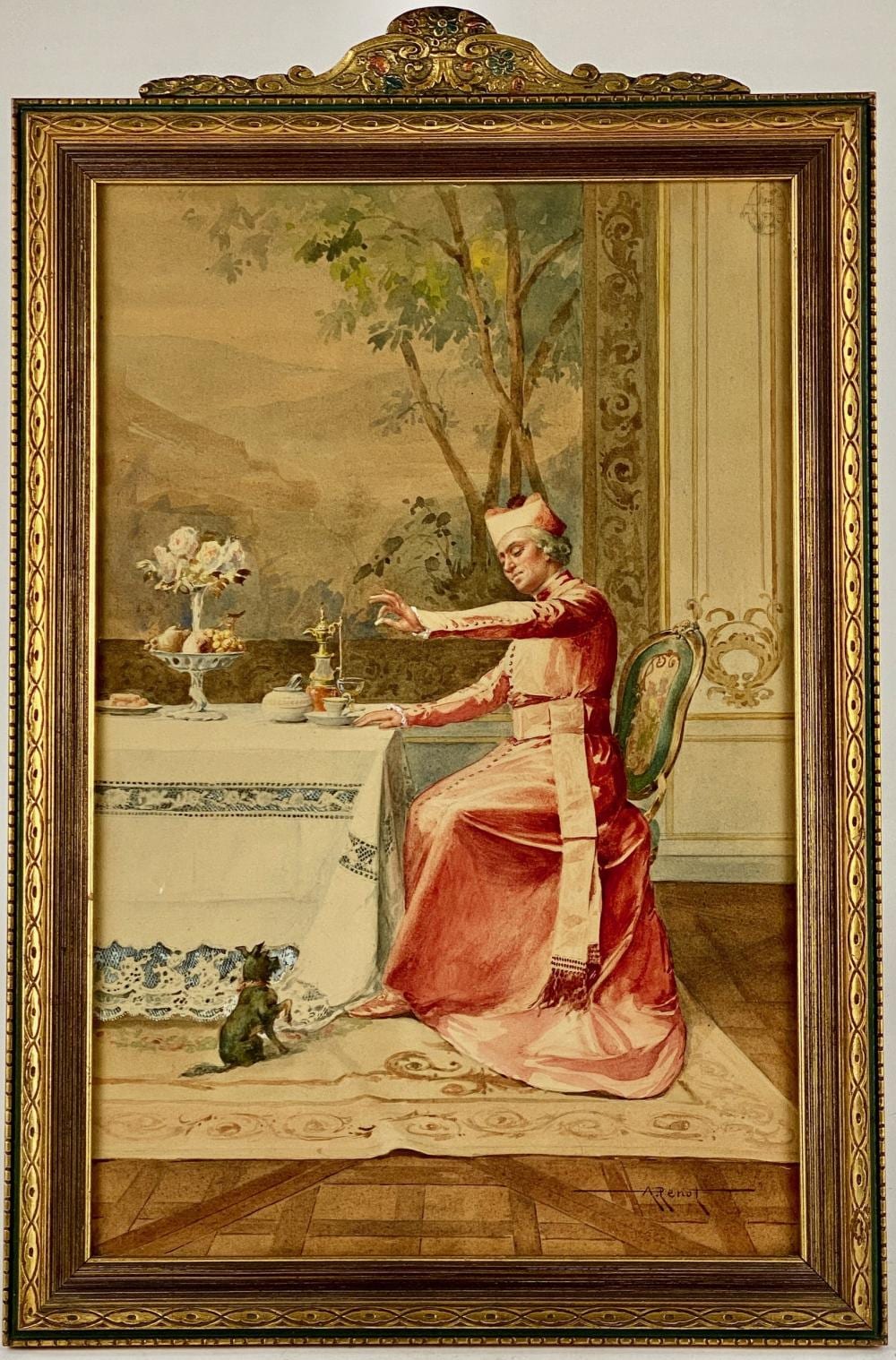 Albert Joseph Penot comparable auction result: cardinal scene by albert joseph penot
