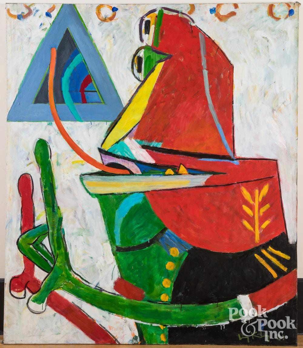 Irving Kriesberg comparable auction result: irving kriesberg oil on canvas exhortation