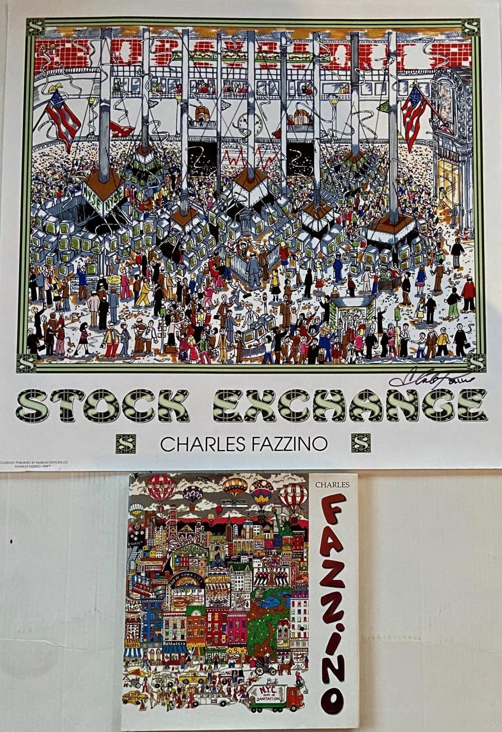 Charles Fazzino STOCK MARKET, BOOK & DRAWING Signed sold by Kensington Estate Auctions, lot 145 — auction record photograph