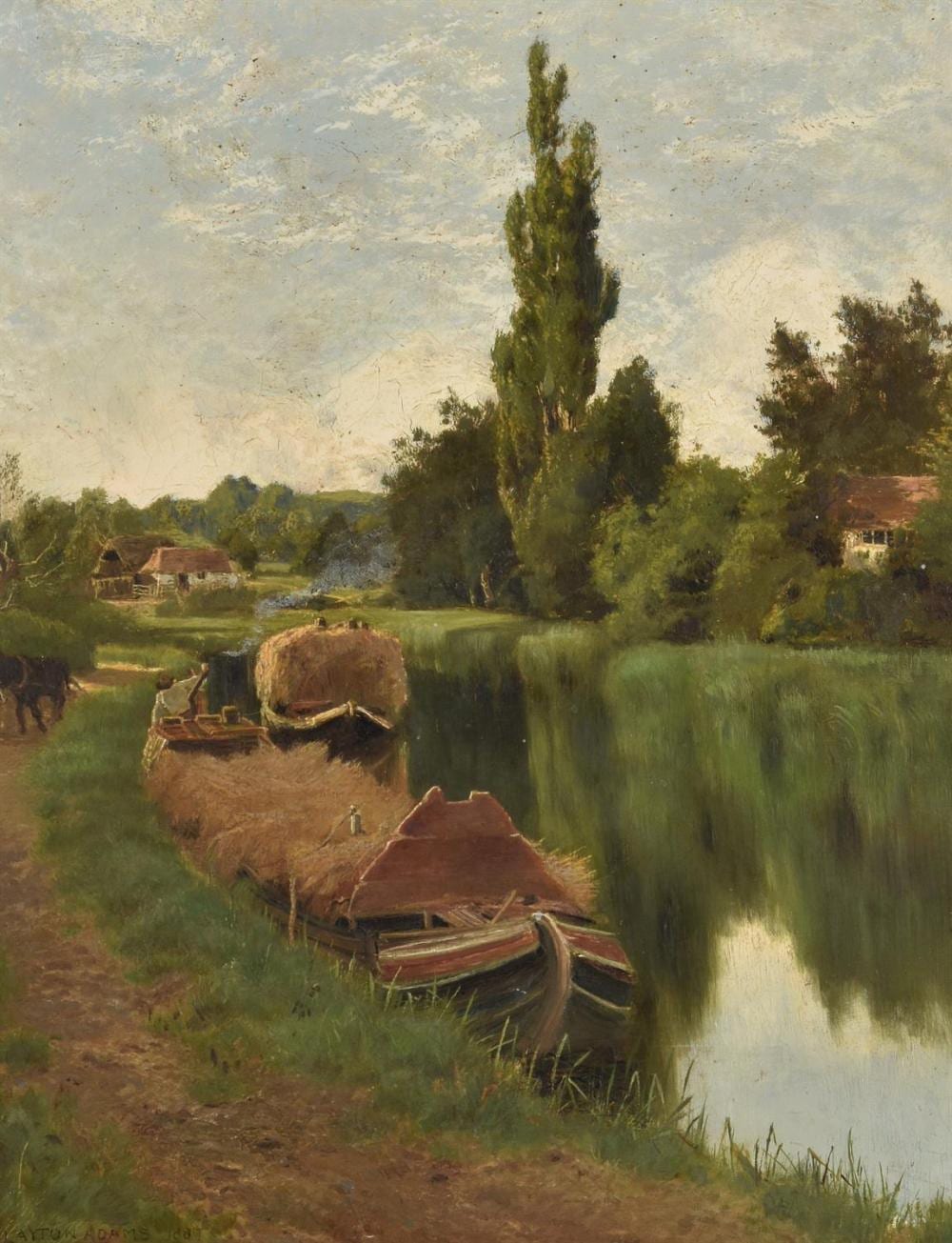 john clayton adams british 1840 1906 the hay barge · Dreweatts 1759 Fine Sales · 2021-12-14 John Clayton Adams comparable auction result: john clayton adams british 1840 1906 the hay barge
