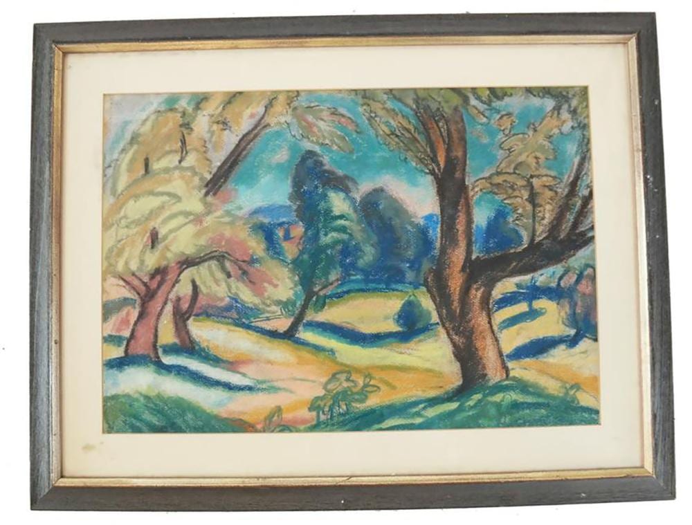 Bernar Gussow comparable auction result: attrib to bernard gussow landscape painting