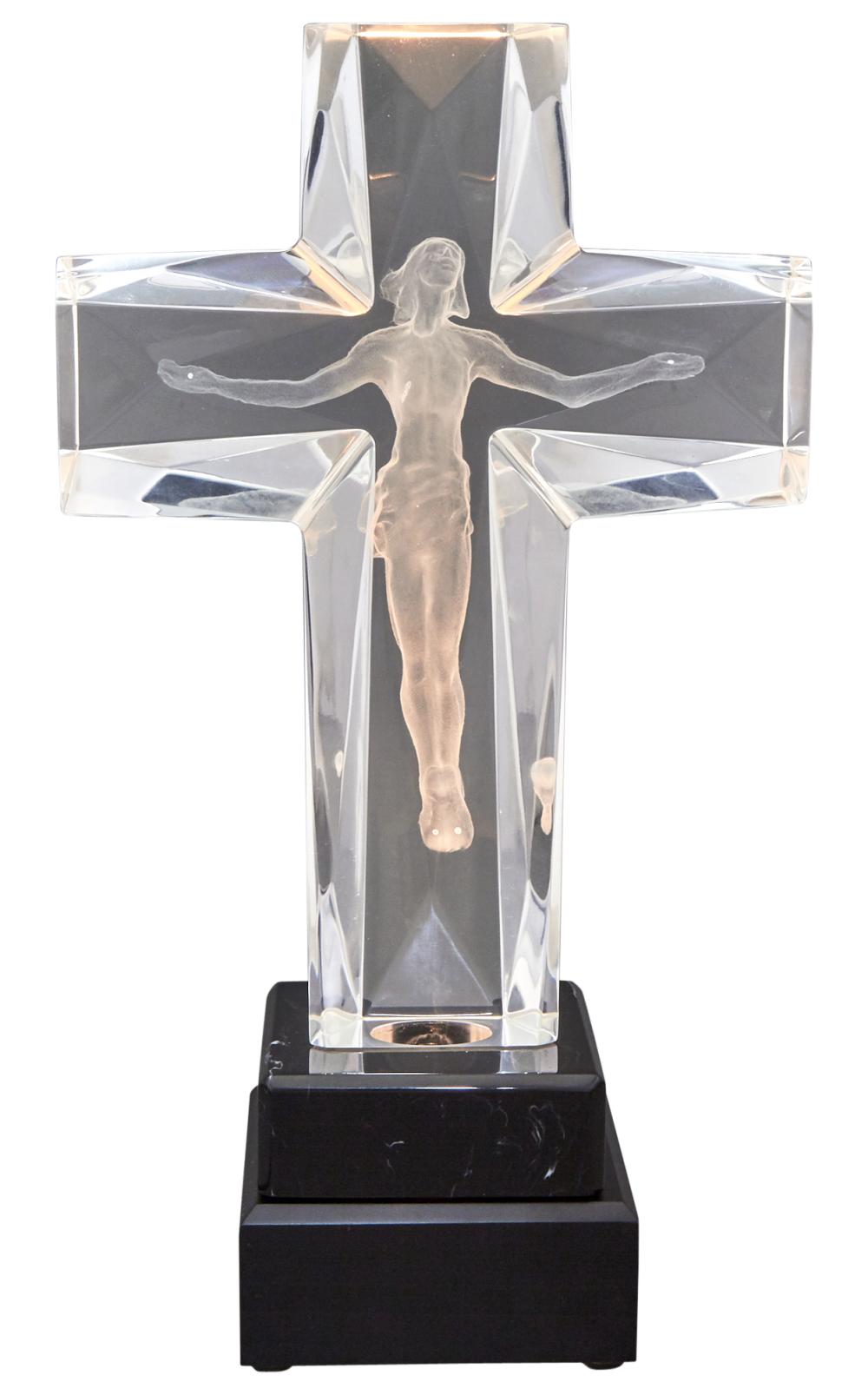 Cast Acrylic Sculpture Titled The Cross of The Millennium sold by DOYLE Auctioneers & Appraisers, lot 348 — auction record photograph