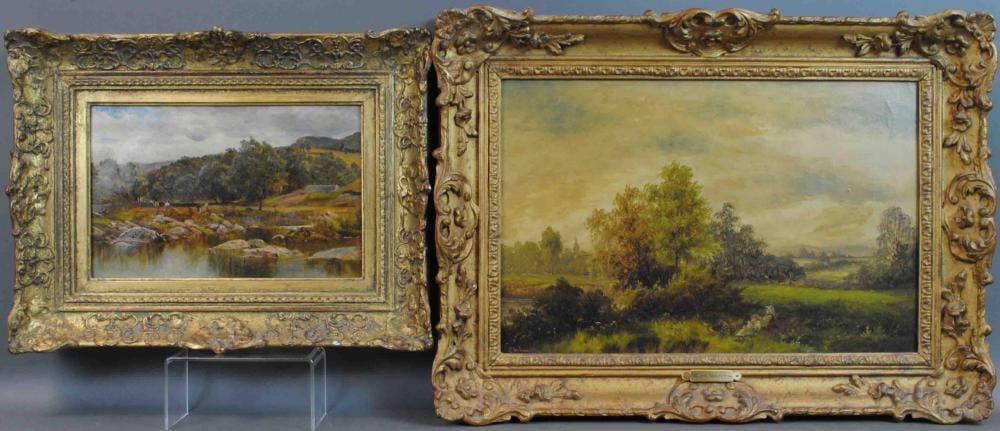 George Wells comparable auction result: 2 19thc signed landscape paintings