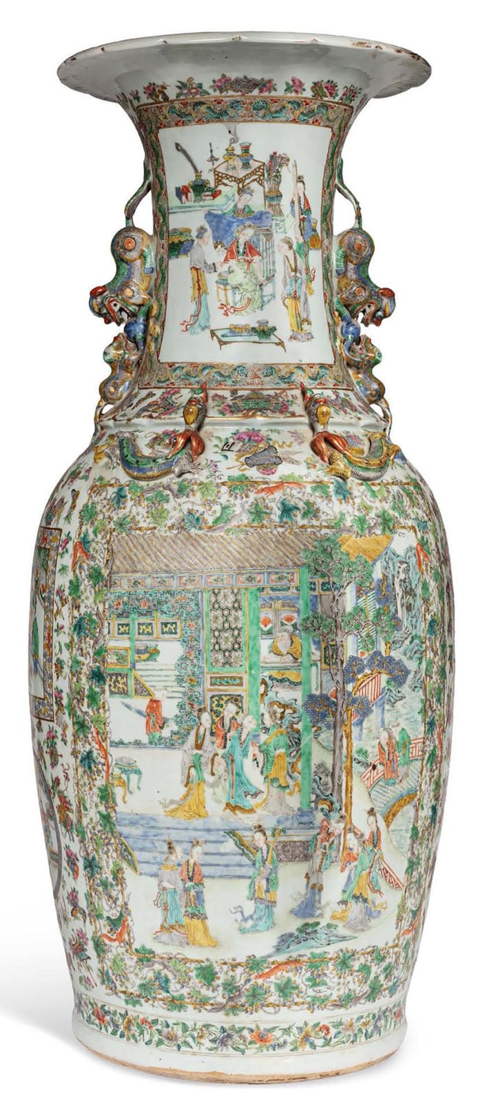 Chine, période Guangxu Important vase balustre en porcelaine et émaux de la famille rose sold by Aguttes, lot 282 — auction record photograph