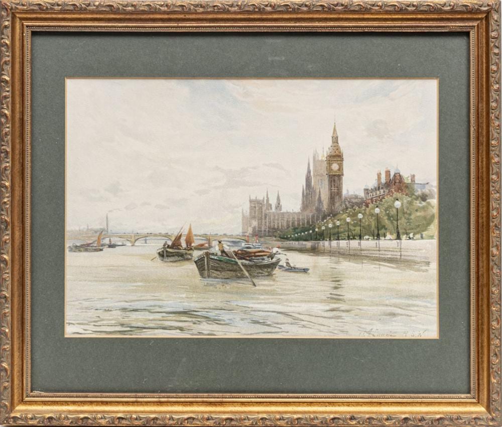 Charles James Lauder comparable auction result: charles james lauder british 1840 1920 watercolor on paper h 9 w 13 visible river thames