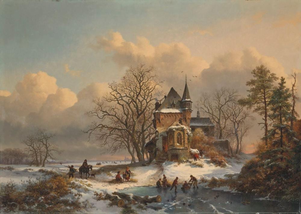 Frederik Marianus Kruseman comparable auction result: frederik marinus kruseman dutch 1816 1882 winter landscape with skaters