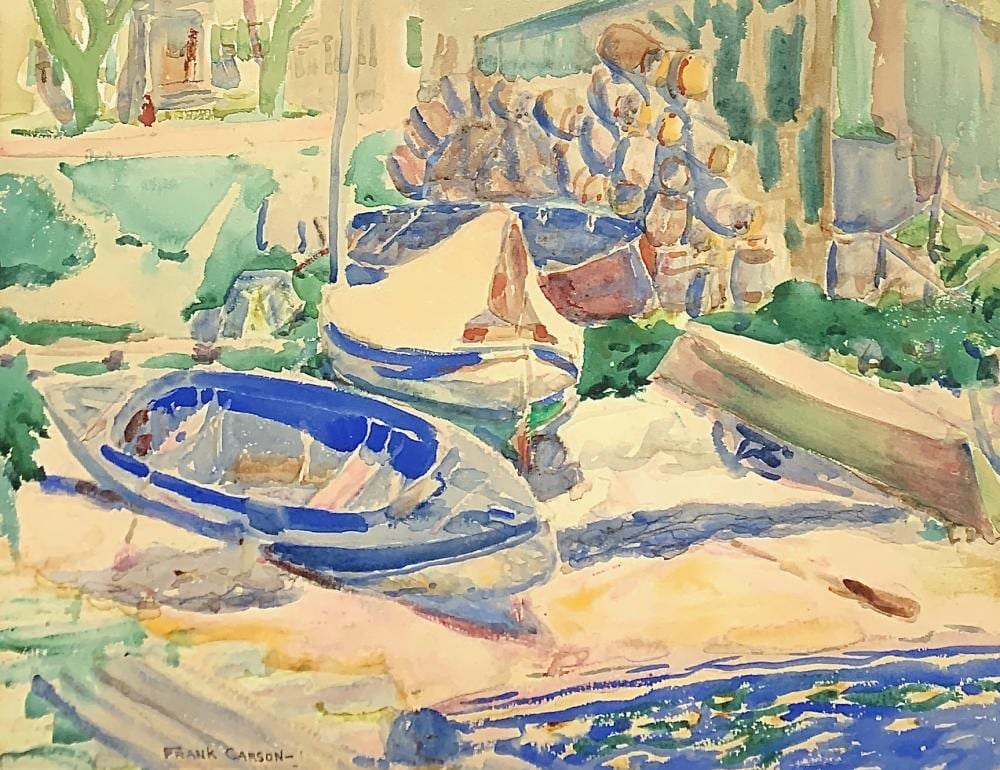 frank carson 1881 1968 the blue boat early 20th c watercolor · Bakker Auctions · 2021-12-11 Frank Carson comparable auction result: frank carson 1881 1968 the blue boat early 20th c watercolor