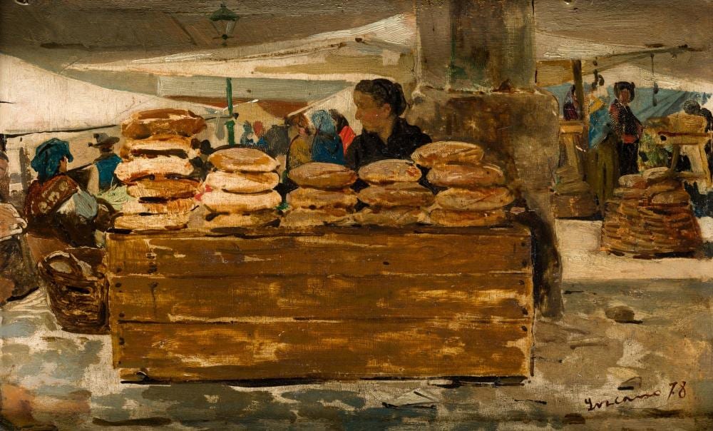Angel Lizcano y Esteban comparable auction result: ngel lizcano 1846 1929 bread saleswoman 1878