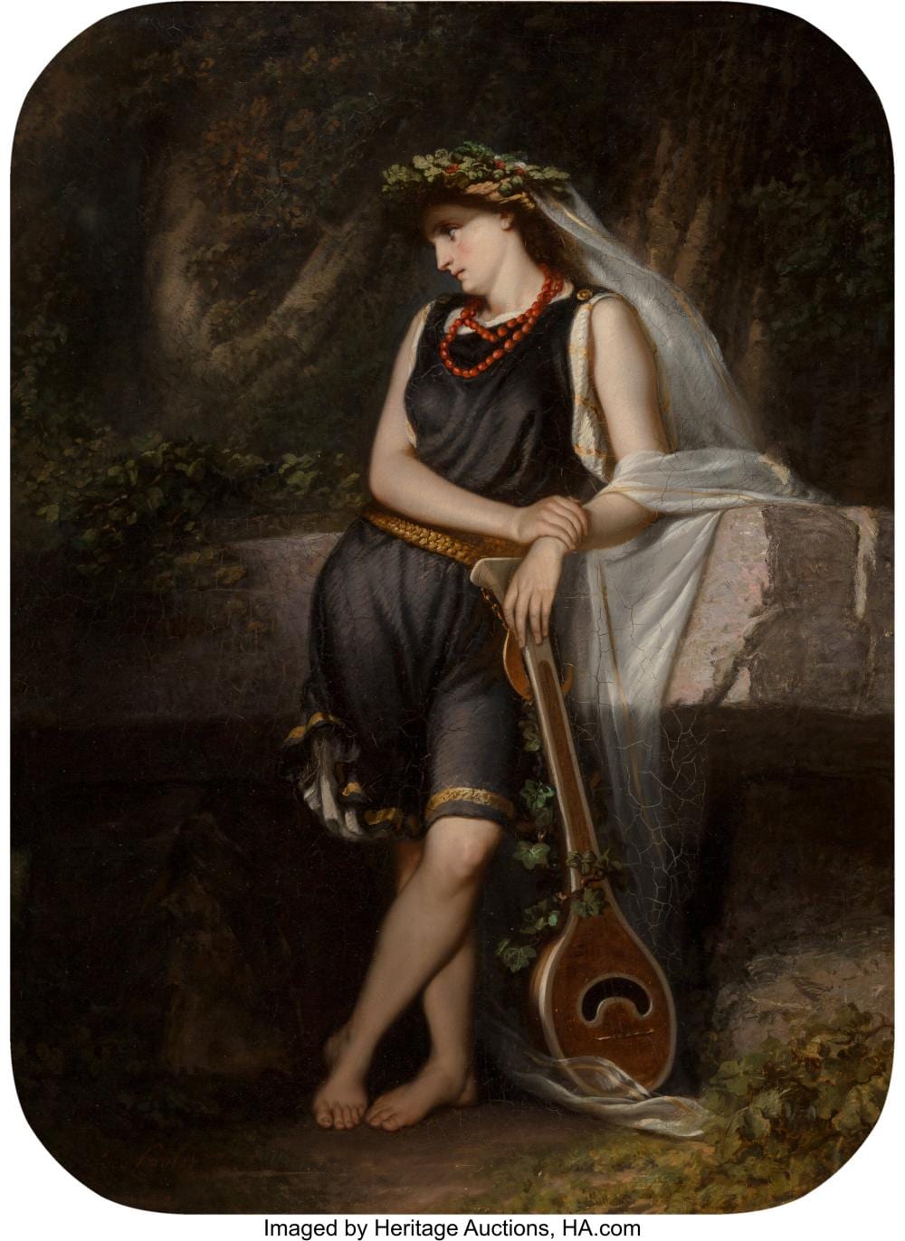 joseph navlet french 1821 1889 young girl with a sitar 1852 oil on canvas 51 · Heritage Auctions · 2021-12-09 Joseph Navlet comparable auction result: joseph navlet french 1821 1889 young girl with a sitar 1852 oil on canvas 51