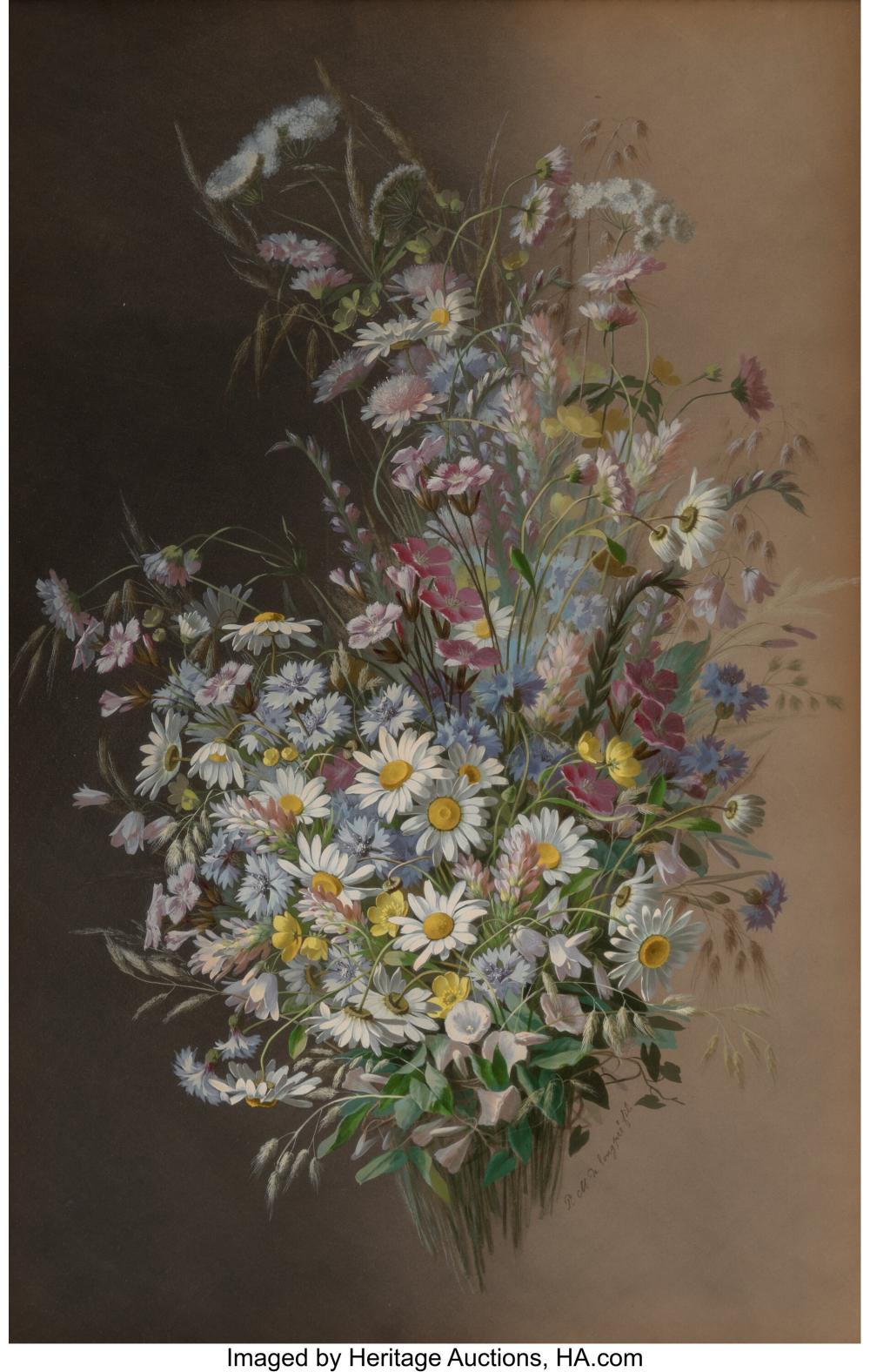 Raoul de Longpre comparable auction result: raoul m de longpr french 1843 1911 floral still life with daisies gouache o