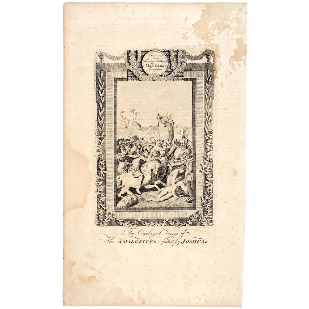 Joshua Charles Armitage comparable auction result: amos doolittle biblical copper plate print the amalekites defeated by joshua