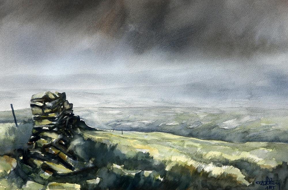 Ashley Jackson comparable auction result: ashley jackson born 1940 view over holmfirth signed lower right inscri