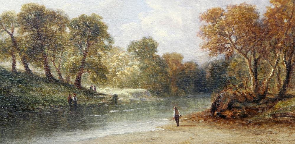 Thomas Morris Ash comparable auction result: thomas morris ash 1851 1935 figures on the shore and figures by a river