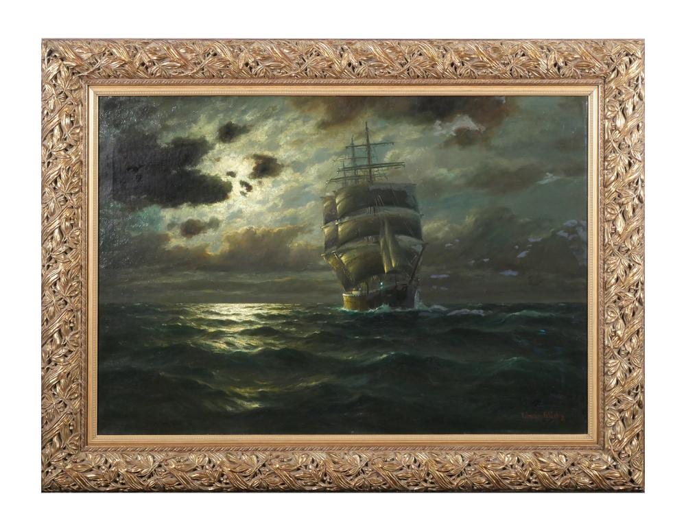 Francis Glusing comparable auction result: francis glusing seascape o c