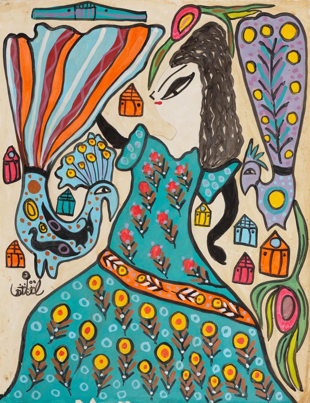 Baya Mahieddine comparable auction result: baya mahieddine 1931 1998 untitled