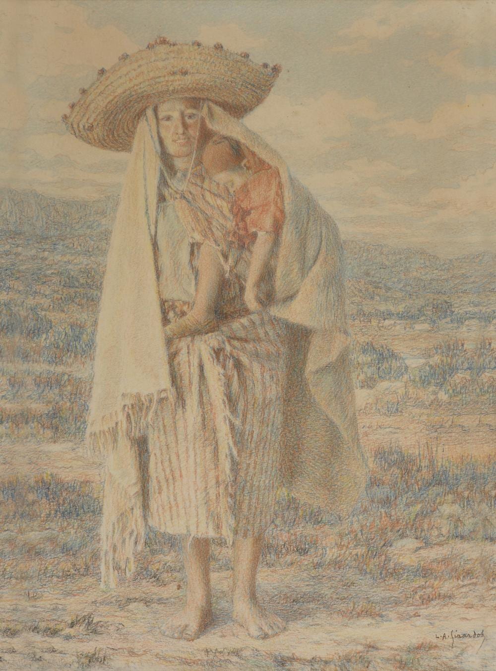 Louis Auguste Girardot comparable auction result: louis auguste girardot loulans les forges 1856 paris 1933 jeune femme et son enfant