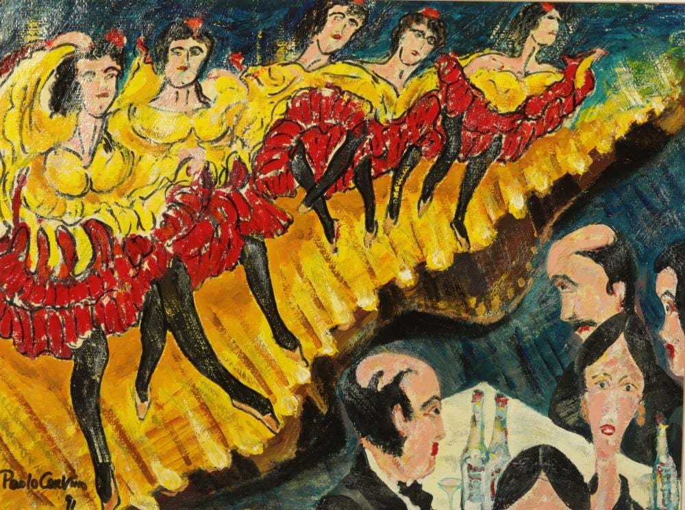 Paolo Corvino comparable auction result: paolo corvino cancan nightclub theater o paper