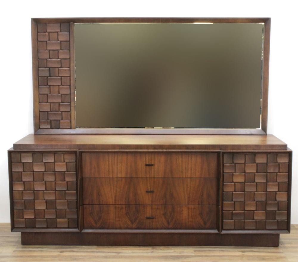 Pál (1900) László comparable auction result: paul evans laszlo style dresser mirror