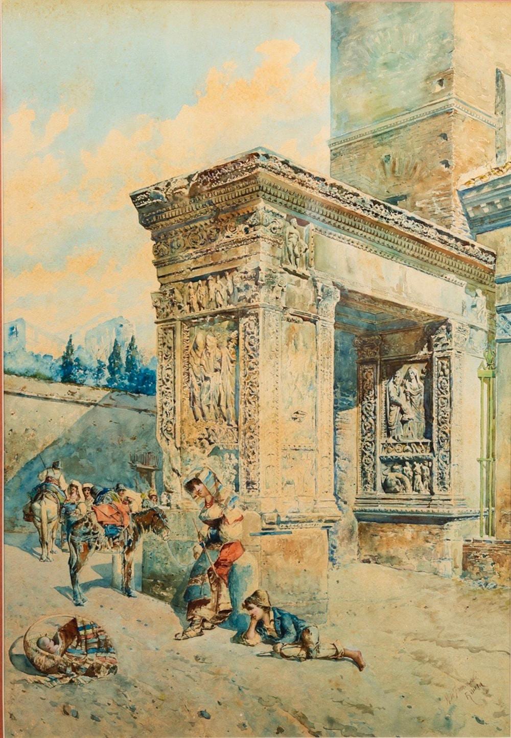 Mariano de Franceschi comparable auction result: mariano de franceschi 1849 1896 watercolor