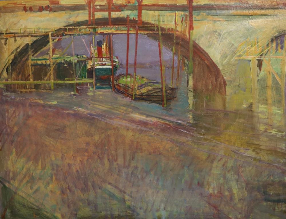 David Graham comparable auction result: david graham b 1926 london bridge oil on canvas 85 x 110cm unframed
