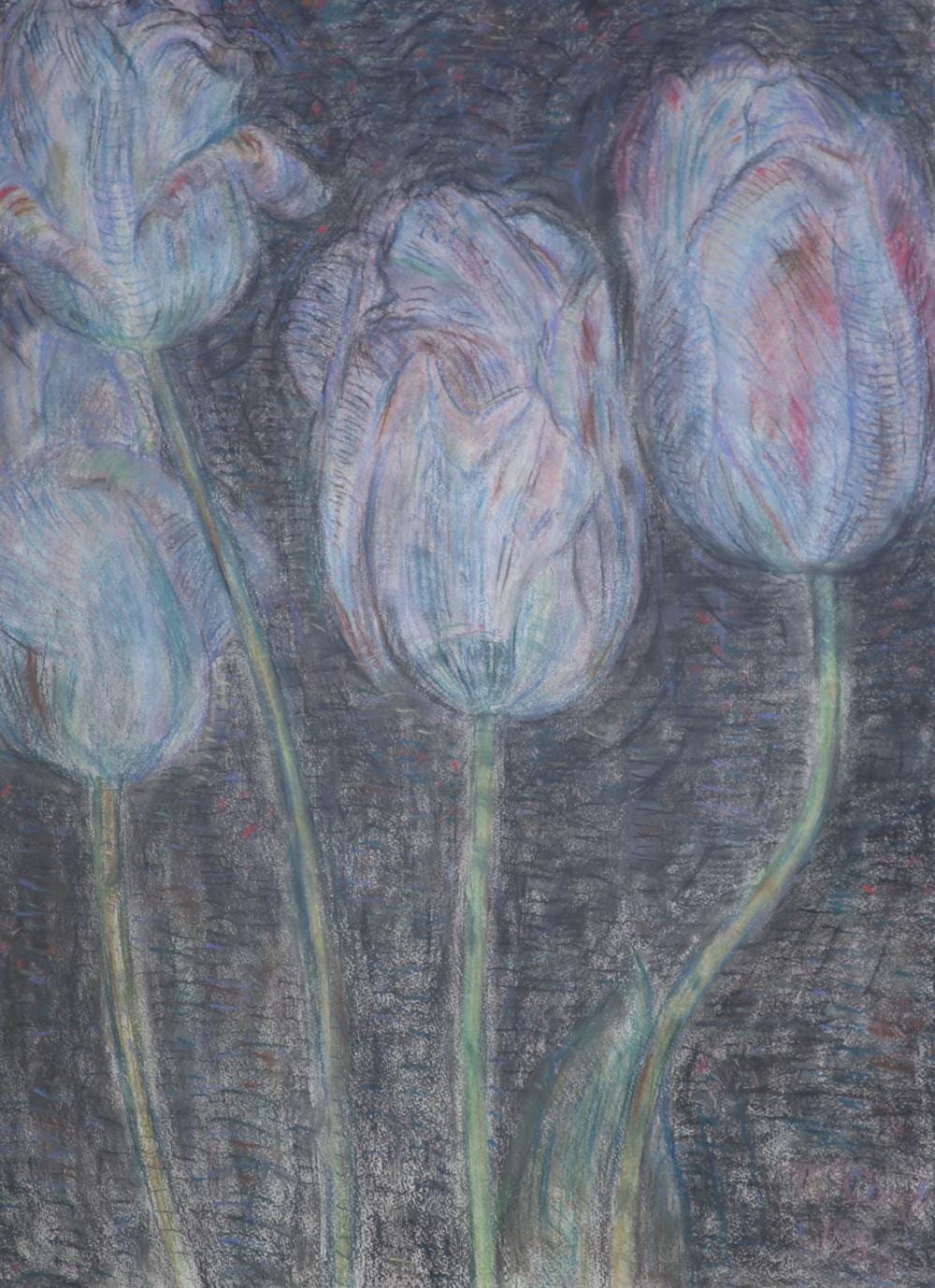 Leonard McComb comparable auction result: leonard mccomb 1930 2018 may tulips pastel on whatman paper 76 x 56cm