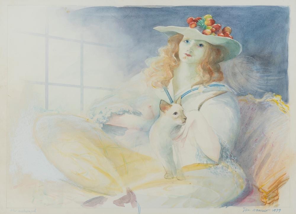 Jan Van Riet comparable auction result: jan van riet n en 1948 het matrozenpak 1979 aquarelle sur papier sign e et dat