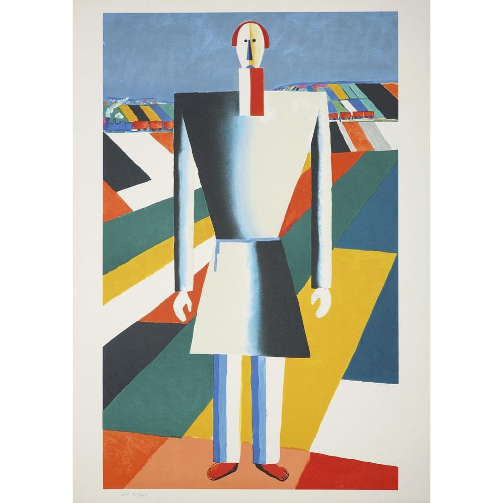 kasimir malevitch 1879 1935 d apres peasant in the fields lithographie en couleurs sur v lin d arches num rot e ea xii x · Tajan · 2021-12-08 Kazimir Malevic comparable auction result: kasimir malevitch 1879 1935 d apres peasant in the fields lithographie en couleurs sur v lin d arches num rot e ea xii x