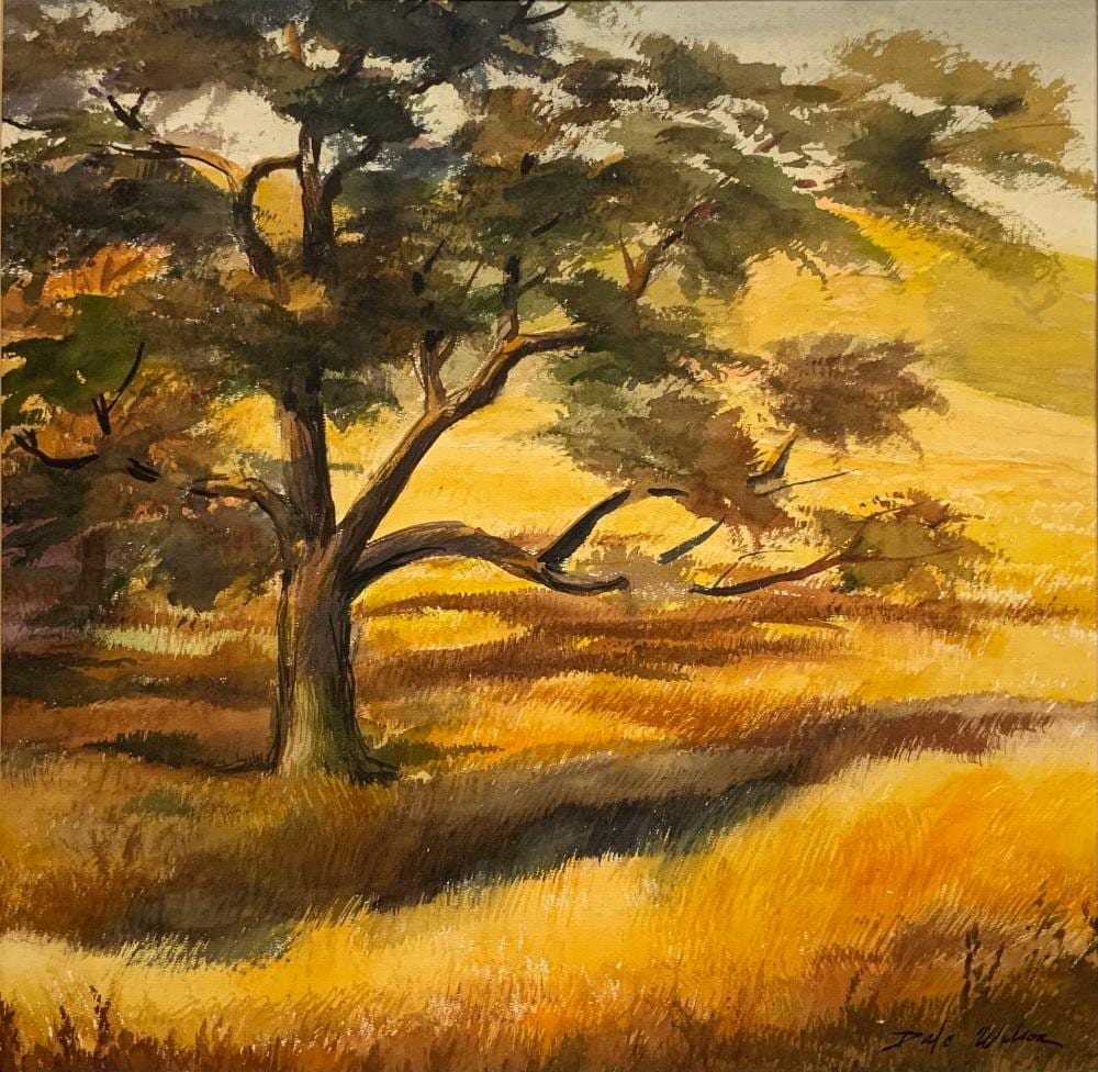 Dale Wilson comparable auction result: dale wilson watercolor of a tree