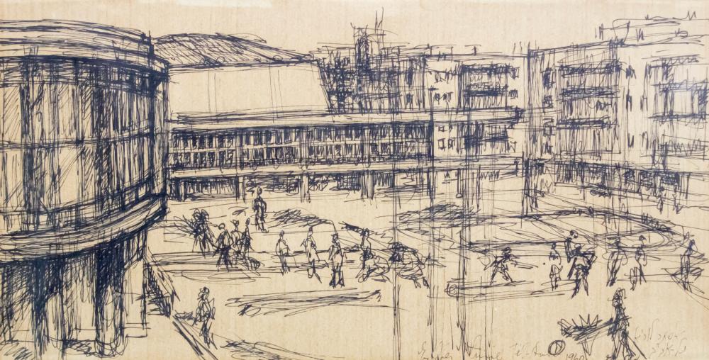 Esther Lurie comparable auction result: esther lurie 1913 1998 heichal hatarbut ink on paper 1960