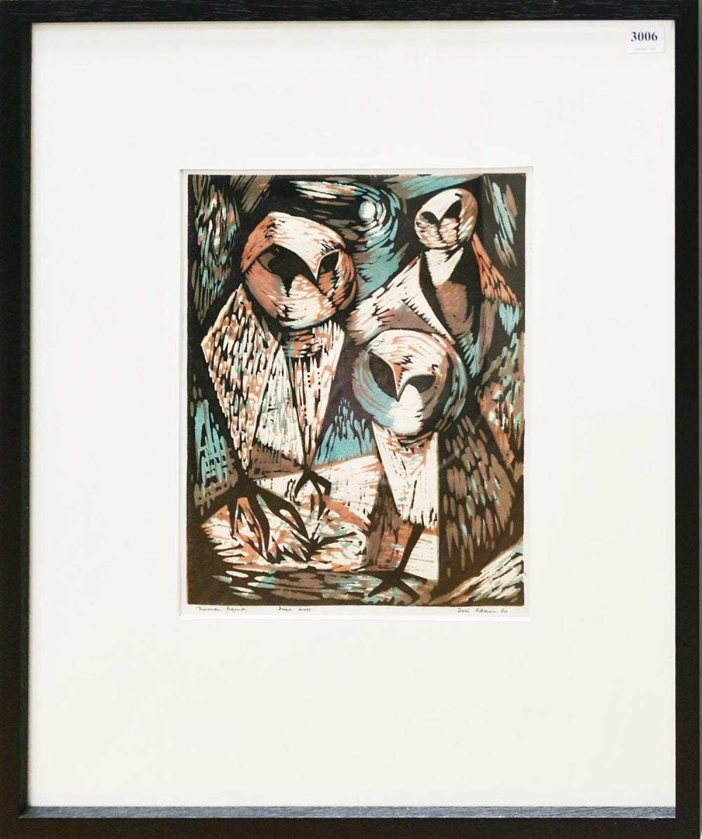 Tate Adams comparable auction result: tate adams born 1922 untitled linocut ed t p