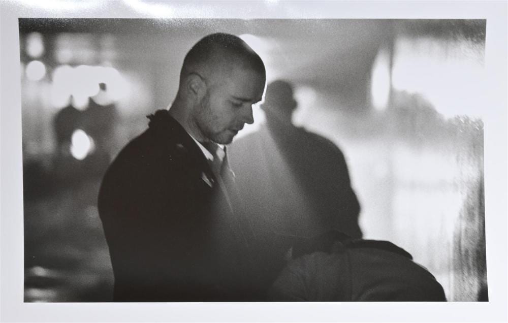 Peter Leiss comparable auction result: peter leiss russell crowe hando from romper stomper 1991 selenium toned fibre based print 3 3 signed editioned and dated verso