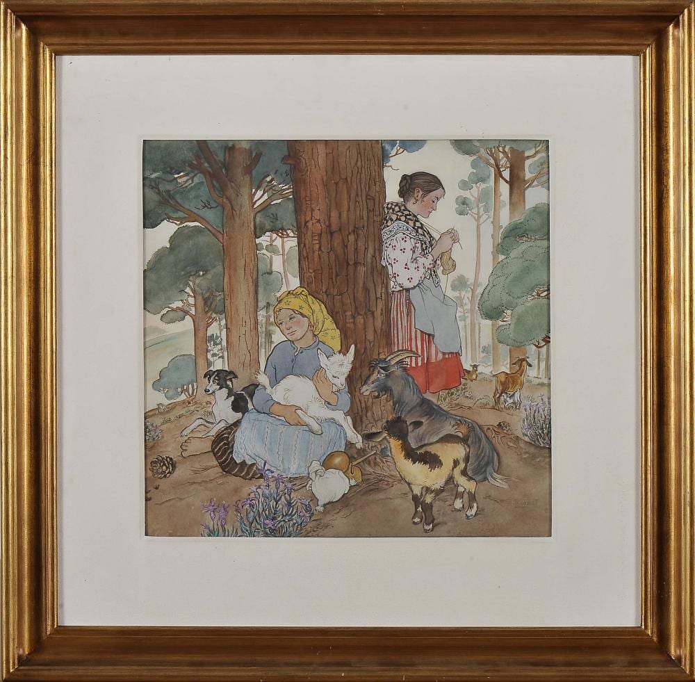 shepherdesses and goats · Cabral Moncada Leilões · 2021-12-13 Raquel Roque Gameiro comparable auction result: shepherdesses and goats