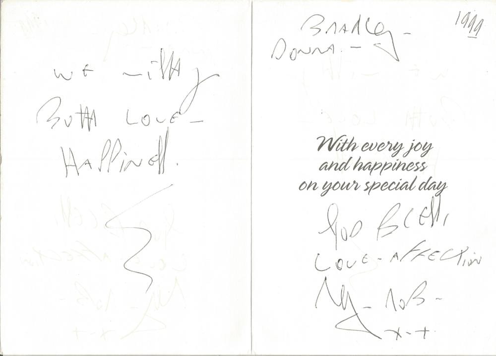 Ronnie Kray comparable auction result: reg and ronnie kray signed anniversary card addressed to bradley and donna dated 1999 ronald ronnie