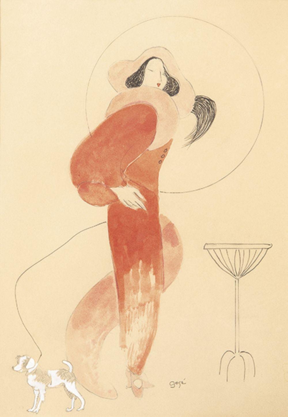 Francisco Javier Gosé comparable auction result: francisco javier gos lady and dog